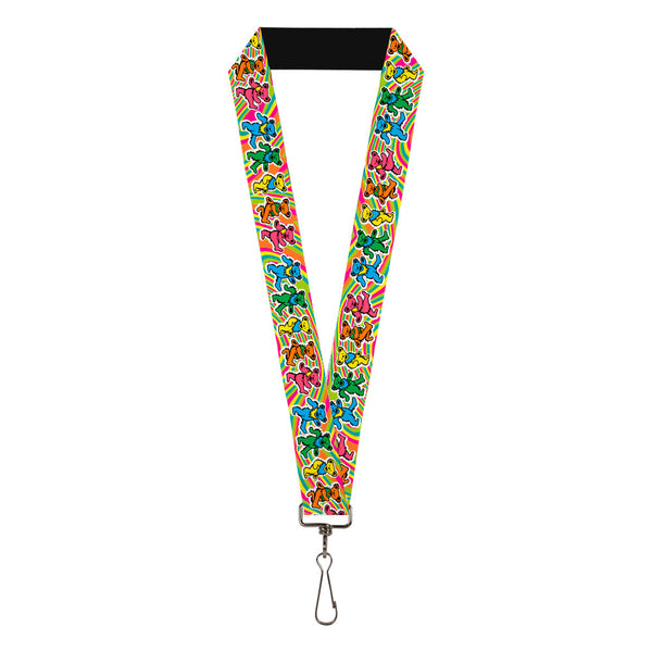 buckle down Lanyard - 1.0" - Grateful Dead Dancing Bears Swirl Multi Color