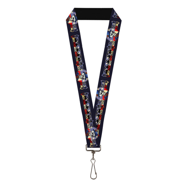 buckle down Lanyard - 1.0" - Grateful Dead Dave's Picks Skeleton Americana Bonus Art