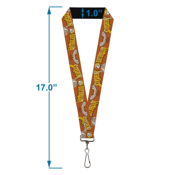 Buckle Down Lanyard - 1.0" - Grateful Dead SUNSHINE DAYDREAM Skeleton Orange