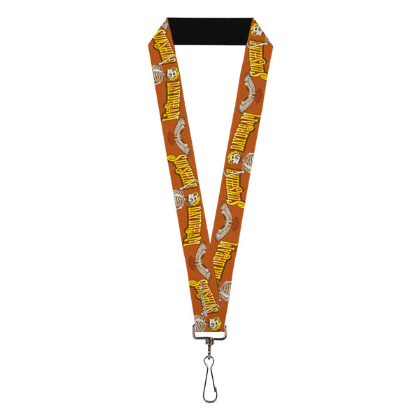 buckle down Lanyard - 1.0" - Grateful Dead SUNSHINE DAYDREAM Skeleton Orange