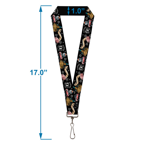 Buckle Down Lanyard - 1.0" - Harry Potter PLATFORM 9 3 4 Collage Black White