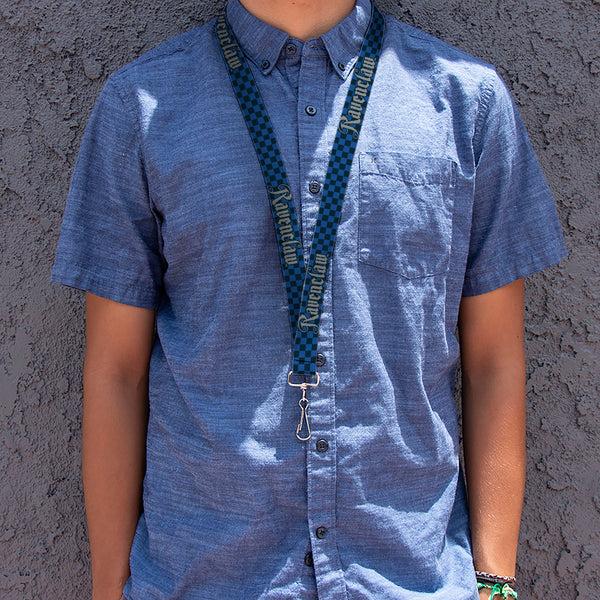 Buckle Down Lanyard - 1.0" - Harry Potter RAVENCLAW Checker Blues Grays