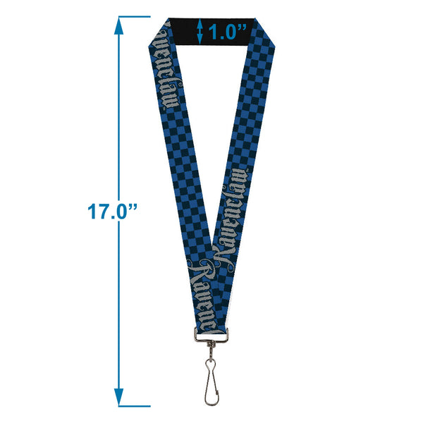 Buckle Down Lanyard - 1.0" - Harry Potter RAVENCLAW Checker Blues Grays