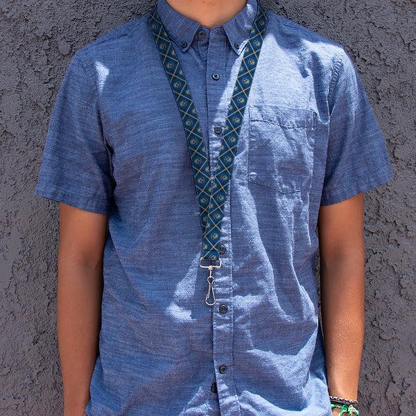 Buckle Down Lanyard - 1.0" - Harry Potter Ravenclaw Crest Plaid Blues Gray