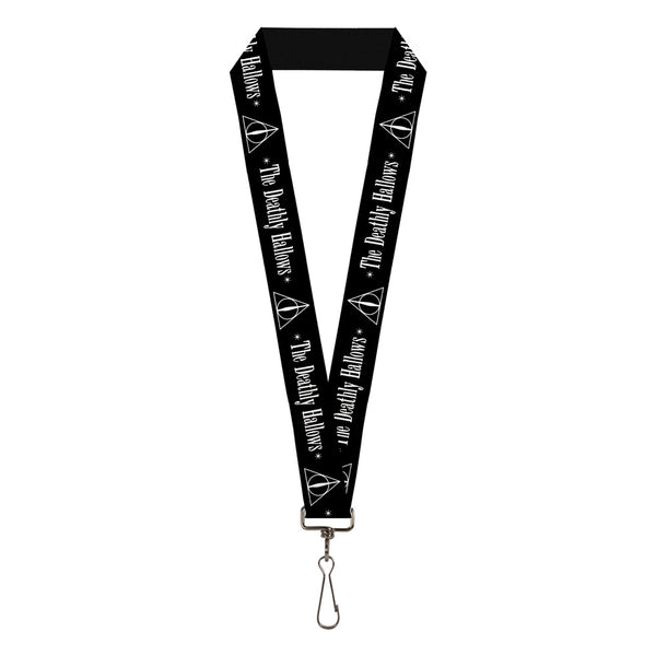 buckle down Lanyard - 1.0" - HARRY POTTER THE DEATHLY HALLOWS Symbol Black White