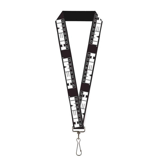 buckle down Lanyard - 1.0" - HEMI POWERED Logo Black Gray White