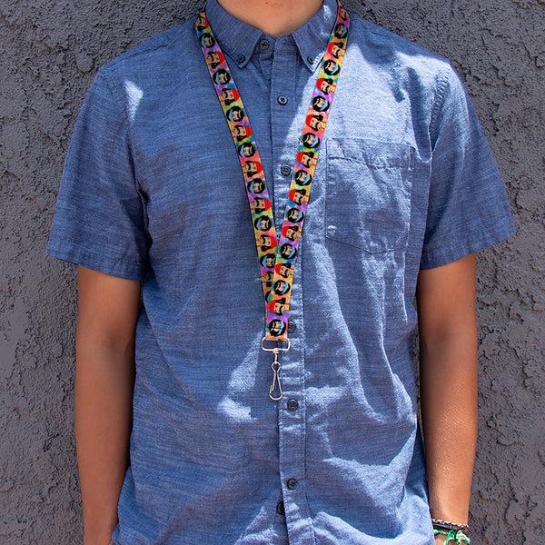 Buckle Down Lanyard - 1.0" - Homies In Dreamland Cheech And Chong Pose Flip Tie Dye Multi Color