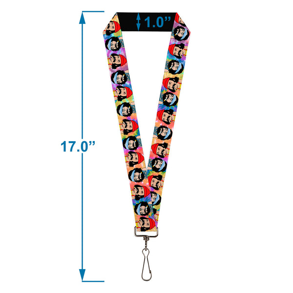 Buckle Down Lanyard - 1.0" - Homies In Dreamland Cheech And Chong Pose Flip Tie Dye Multi Color