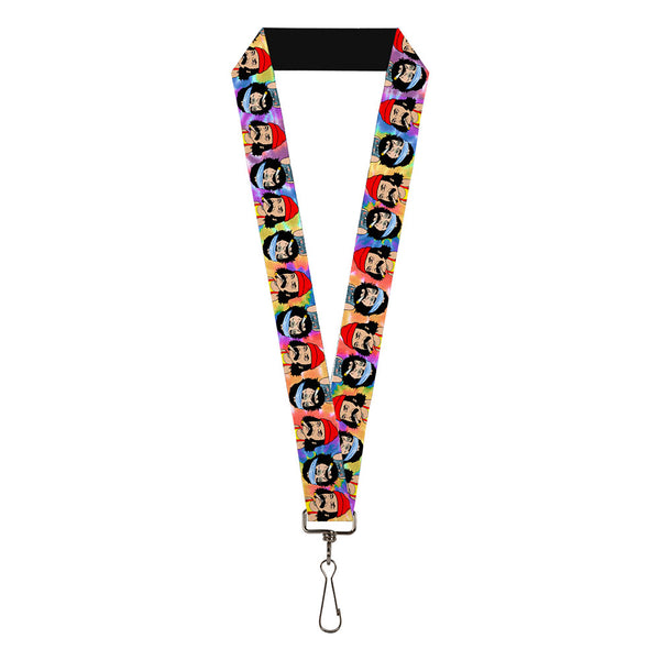 buckle down Lanyard - 1.0" - Homies in Dreamland Cheech and Chong Pose Flip Tie Dye Multi Color