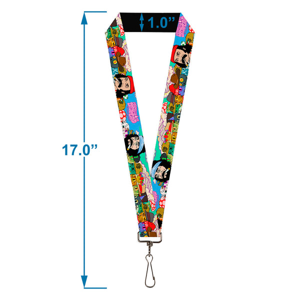 Buckle Down Lanyard - 1.0" - HOMIES IN DREAMLAND Title Logo Cheech And Chong With Homies Characters Blue