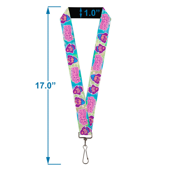 Buckle Down Lanyard - 1.0" - HOMIES IN DREAMLAND Title Logo Cheech And Chong Faces Tie Dye Blues