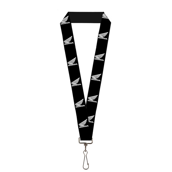 buckle down Lanyard - 1.0" - HONDA Motorcycle Logo Black White