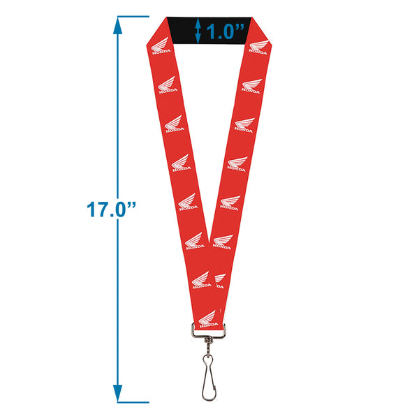 Buckle Down Lanyard - 1.0" - HONDA Motorcycle Logo Red White