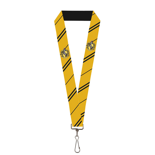 buckle down Lanyard - 1.0" - HUFFLEPUFF Crest Stripe Yellow Black