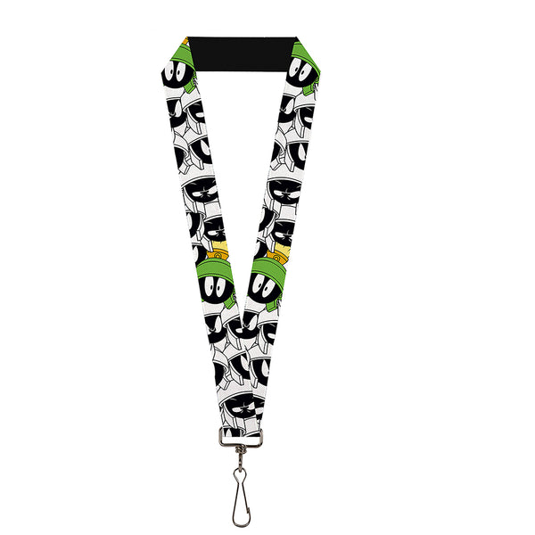 buckle down Lanyard - 1.0" - Marvin the Martian Expressions Stacked White Black Green Gold