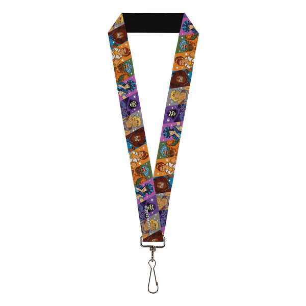 buckle down Lanyard - 1.0" - Masters of the Universe Character Block Stripe Poses Multi Color