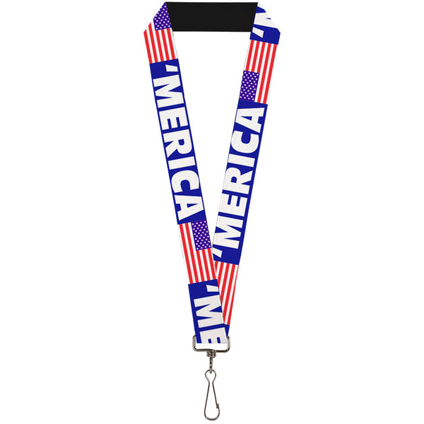 buckle down Lanyard - 1.0" - MERICA US Flag Blue White Red