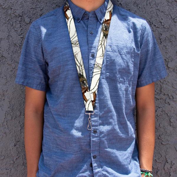 Buckle Down Lanyard - 1.0" - Mossy Oak Country Roots Snowdrift Camo White