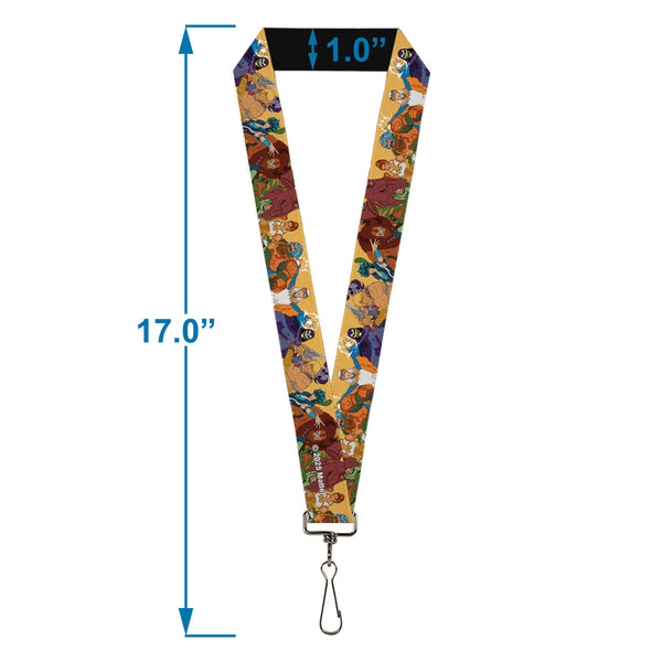 Buckle Down Lanyard - 1.0" - MOTU Revelation Eight Character Group Pose Yellow