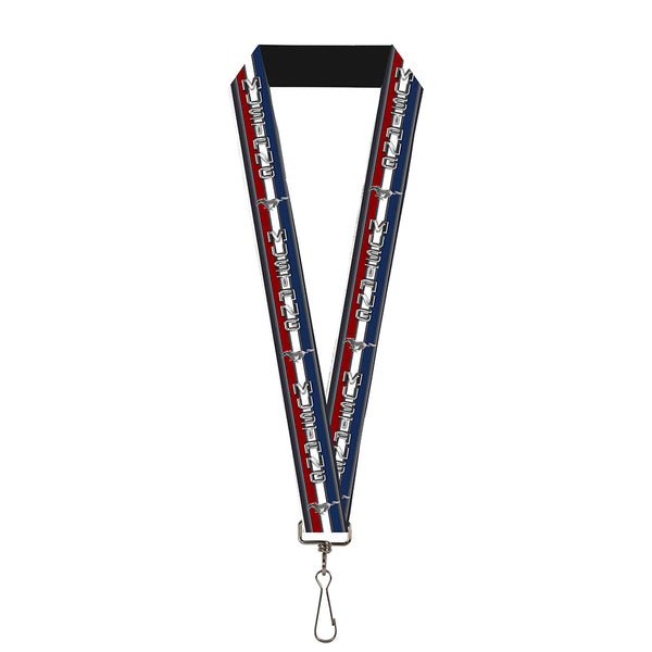 buckle down Lanyard - 1.0" - Mustang Text w Tri-Bar Stripe