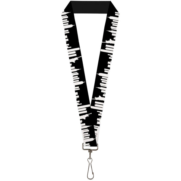buckle down Lanyard - 1.0" - New York Solid Skyline Black White