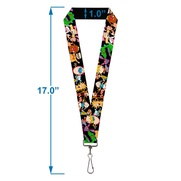 Buckle Down Lanyard - 1.0" - Nick 90's 13-Character Poses Black