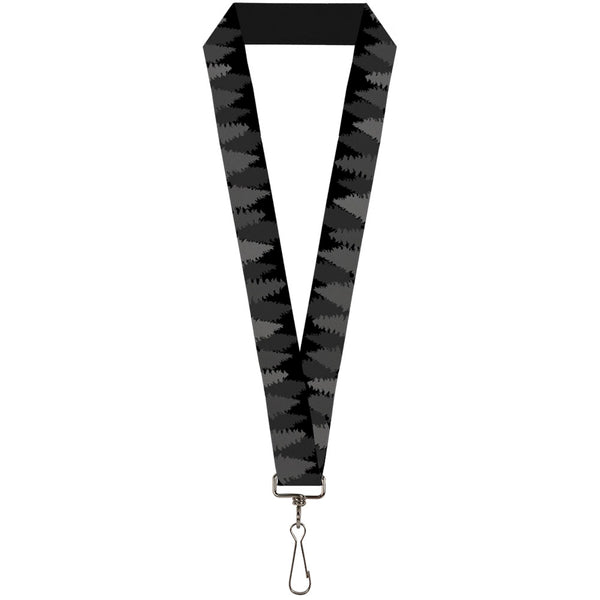 buckle down Lanyard - 1.0" - Pine Tree Silhouettes Black Grays