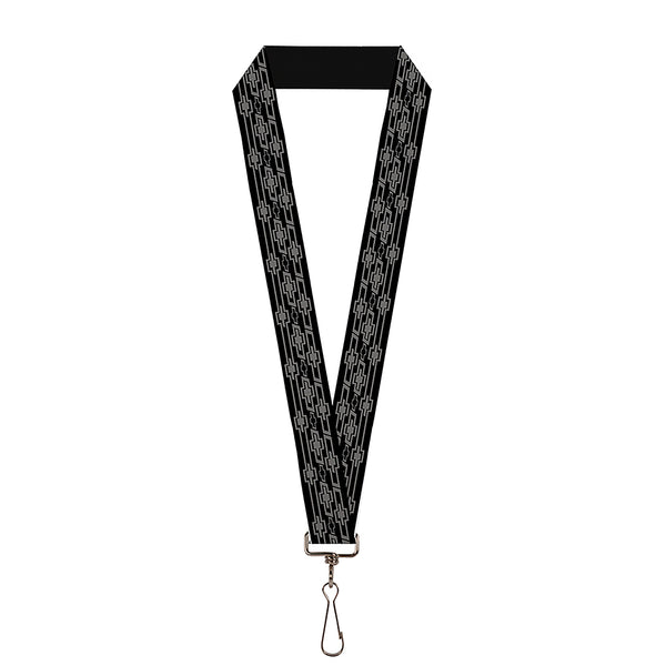 buckle down Lanyard - 1.0" - Retro Chevy Bowtie Monogram Black Gray