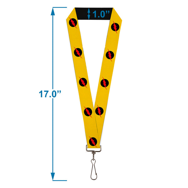 Buckle Down Lanyard - 1.0" - Reverse Flash Logo Golden Yellow Black Red