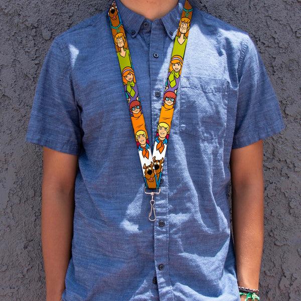 Buckle Down Lanyard - 1.0" - Scooby Doo 5-Character Poses Stack