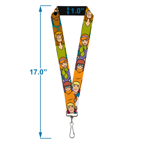 Buckle Down Lanyard - 1.0" - Scooby Doo 5-Character Poses Stack