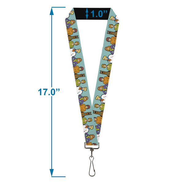 Buckle Down Lanyard - 1.0" - Scooby Doo Character Line Up Blue