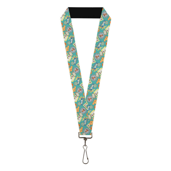 buckle down Lanyard - 1.0" - Scooby Doo School Spirit Collage Blue
