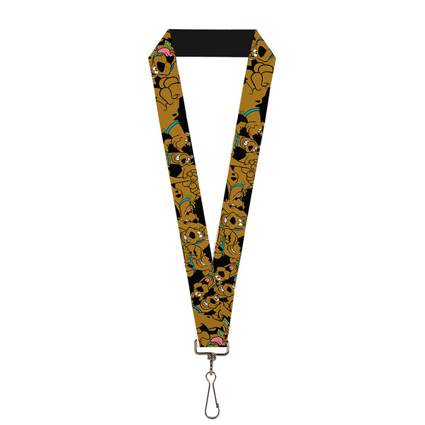buckle down Lanyard - 1.0" - Scooby Doo Stacked CLOSE-UP Black