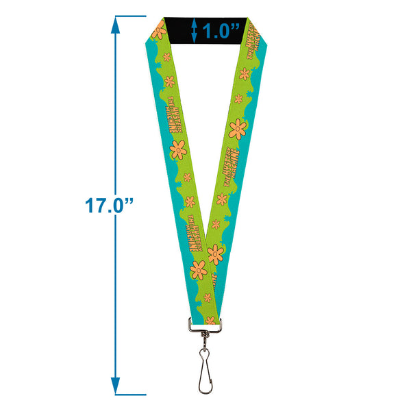 Buckle Down Lanyard - 1.0" - Scooby Doo THE MYSTERY MACHINE Paint Job Green/Aqua/Orange