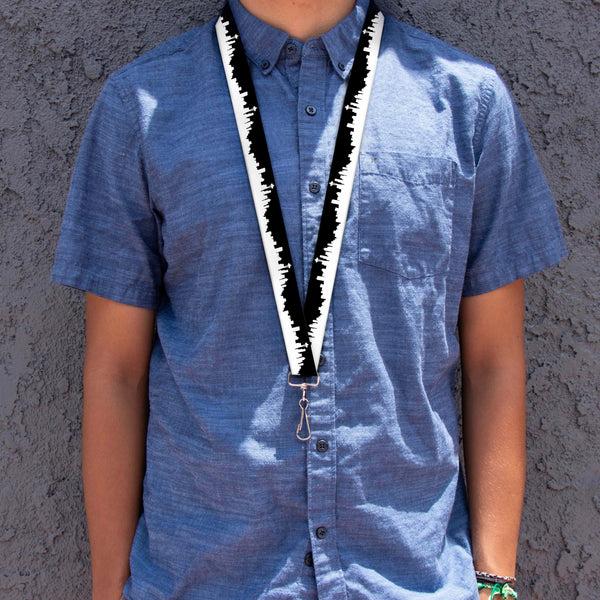Buckle Down Lanyard - 1.0" - Seattle Solid Skyline Black White