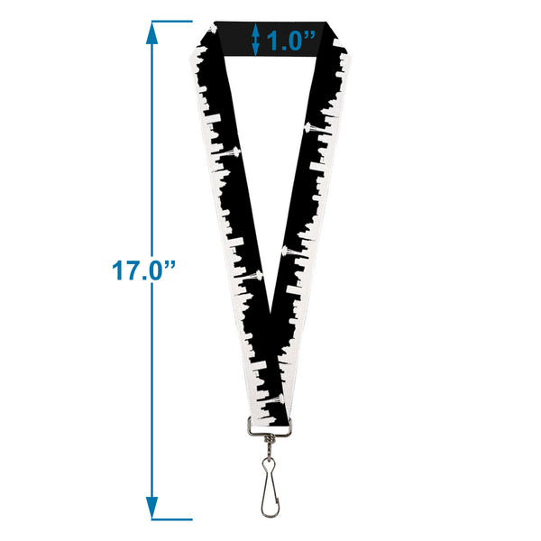Buckle Down Lanyard - 1.0" - Seattle Solid Skyline Black White