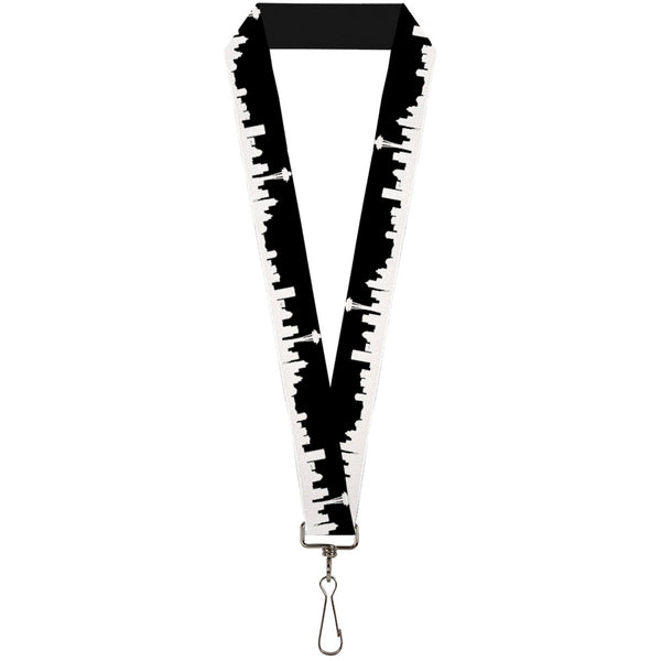 buckle down Lanyard - 1.0" - Seattle Solid Skyline Black White