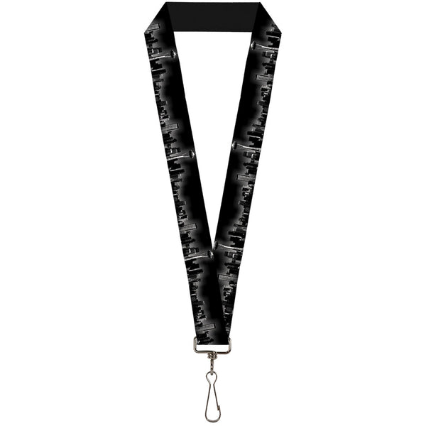 buckle down Lanyard - 1.0" - Seattle Vivid Skyline Black White