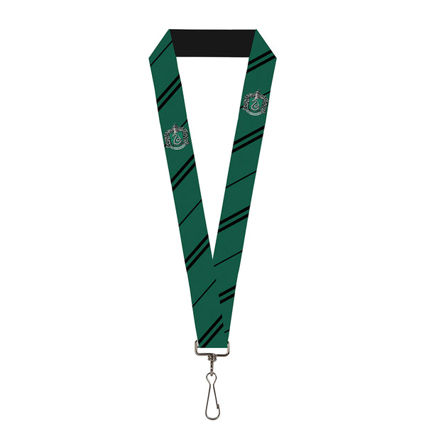 buckle down Lanyard - 1.0" - Slytherin Crest Stripe Green Black