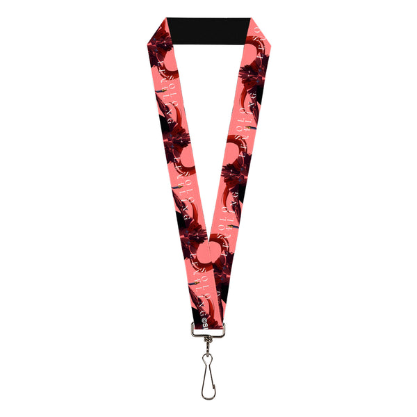 buckle down Lanyard - 1.0" - SOLO LEVELING Blood-Red Commander Igris Pose and Title Logo Pink