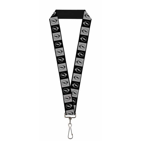 buckle down Lanyard - 1.0" - Steal Your Face Blocks Black White-Gray Black