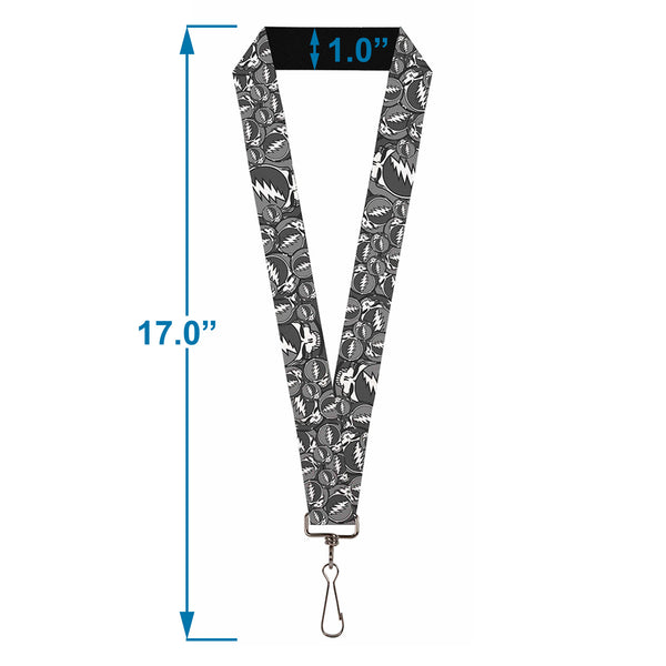 Buckle Down Lanyard - 1.0" - Steal Your Face Stacked Gray