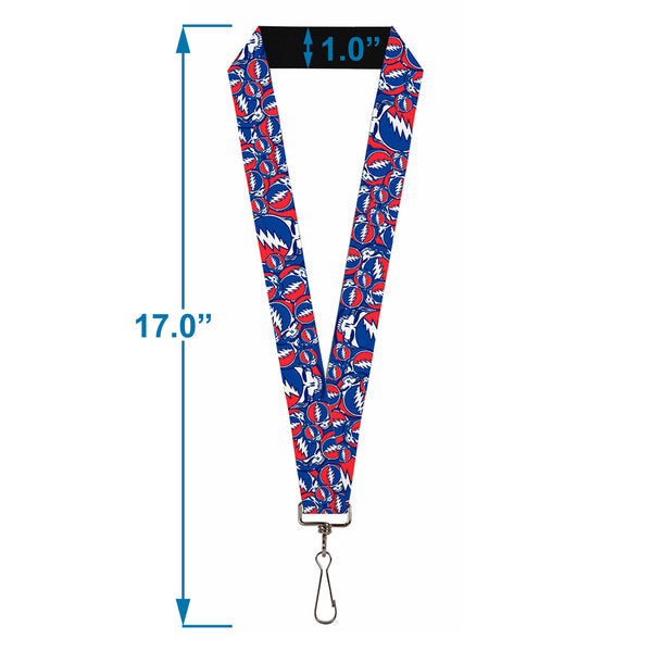 Buckle Down Lanyard - 1.0" - Steal Your Face Stacked Red White Blue