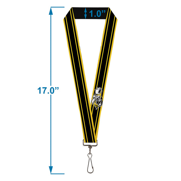 Buckle Down Lanyard - 1.0" - SUPER BEE Logo Stripes Black Yellow