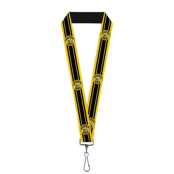 buckle down Lanyard - 1.0" - SUPER BEE Logo Stripes Yellow Black White