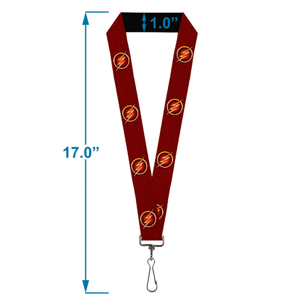 Buckle Down Lanyard - 1.0" - The Flash Logo5 Burgundy Golds