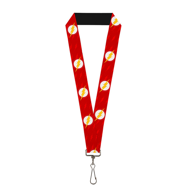 buckle down Lanyard - 1.0" - The Flash Logo6 Logo Monogram Reds White Yellow
