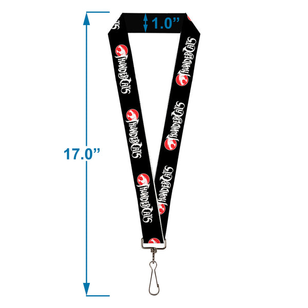 Buckle Down Lanyard - 1.0" - THUNDERCATS Logo Black White Red