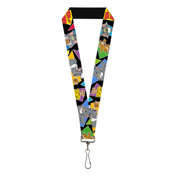 buckle down Lanyard - 1.0" - TOM & JERRY Poses Black Multi Color